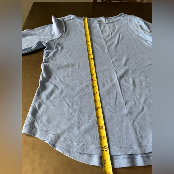 Chico’s Ultimate Tee, Size 2 or large, lite blue, 3/4 sleeves - Picture 6 of 9